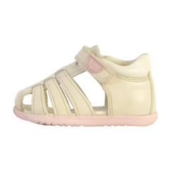 Chaussures-Chaussures fille 23-38-Sandales enfant Geox - Macchia Blanc - Cuir - Scratch - Confort exceptionnel
