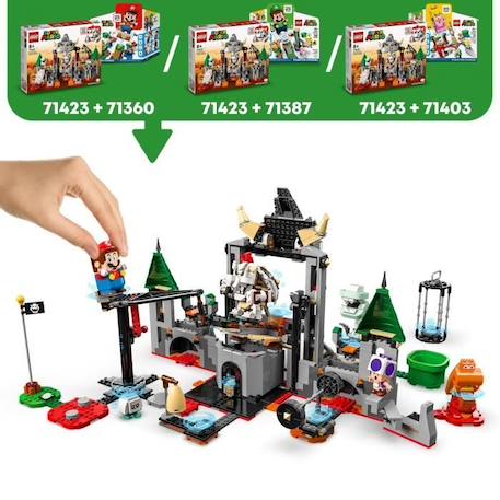 LEGO® Super Mario 71423 Ensemble d’Extension Bataille au Château de Bowser Skelet, à Combiner avec Pack de Démarrage GRIS 3 - vertbaudet enfant 