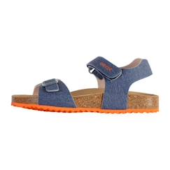 Chaussures-Chaussures garçon 23-38-Sandales-Sandales enfant Geox - Cuir - Ghita J028LB - Scratch - Jeans orange