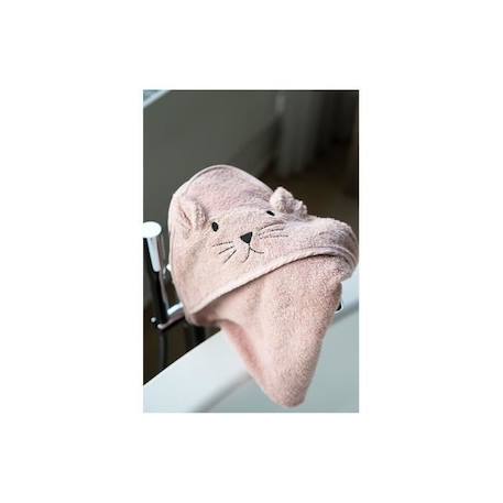 Cape de bain - KINDSGUT - Chat - Rose - Coton - Mixte - 75x0,5x75 cm ROSE 4 - vertbaudet enfant 