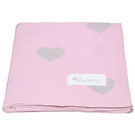 Couverture bébé tricotée - KINDSGUT - 100% coton - Rose - 80 x 100 cm ROSE 4 - vertbaudet enfant 