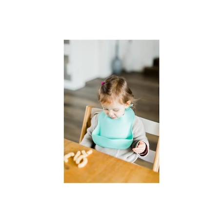 Bavoir bébé en silicone écologique - KINDSGUT - vert - facilement lavable - sans BPA - coupe confortable VERT 2 - vertbaudet enfant 