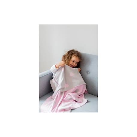 Couverture bébé tricotée - KINDSGUT - 100% coton - Rose - 80 x 100 cm ROSE 2 - vertbaudet enfant 