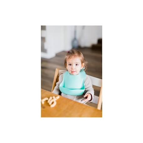 Bavoir bébé en silicone écologique - KINDSGUT - vert - facilement lavable - sans BPA - coupe confortable VERT 3 - vertbaudet enfant 