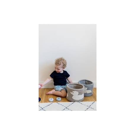 Panier de rangement bébé - KINDSGUT - Motif canard - 100% coton - 16cm x 22cm BEIGE 3 - vertbaudet enfant 