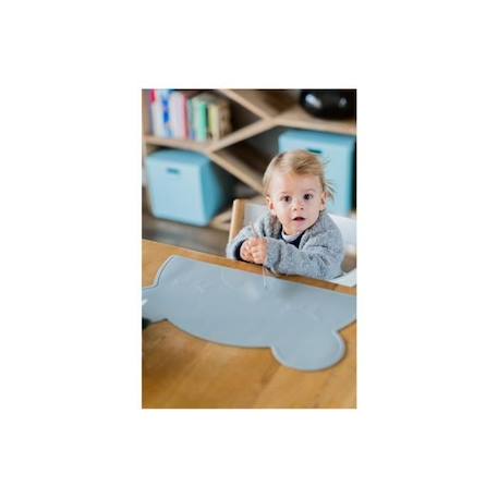 Set de table en silicone en forme d'ours - KINDSGUT - gris foncé - lavable et antidérapant GRIS 4 - vertbaudet enfant 