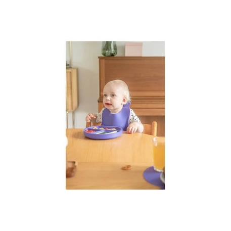 Bavoir bébé en silicone - KINDSGUT - étanche et flexible - violet VIOLET 2 - vertbaudet enfant 