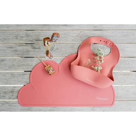 Set de table en silicone pour enfants - KINDSGUT - Nuage - Lavable - Antidérapant - Vieux rose ROSE 3 - vertbaudet enfant 