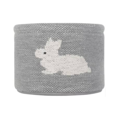 Panier de rangement bébé rond en tissu gris - KINDSGUT - Motif lapin - 100% coton GRIS 1 - vertbaudet enfant 