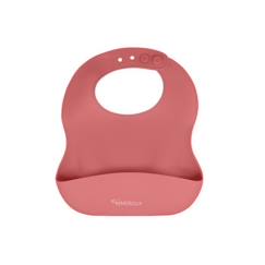 Puériculture-Bavoir bébé en silicone écologique - KINDSGUT - Rose - Réservoir facilement lavable - Coupe confortable