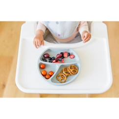 Puériculture-Repas-Vaisselle, coffret repas-Assiette ventouse en silicone - KINDSGUT - Bleu - Aigue-marine - Pour enfants - Sans BPA
