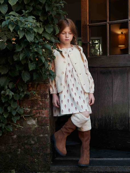 Bottes cavalières fourrées zippées cuir fille marron 7 - vertbaudet enfant 