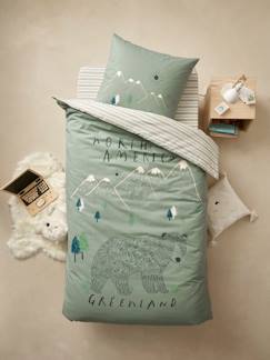 Linge de maison et décoration-Linge de lit enfant-Parure housse de couette + taie d'oreiller avec coton recyclé NOMAD