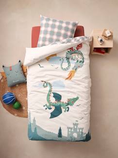 Linge de maison et décoration-Linge de lit enfant-Housse de couette-Parure housse de couette + taie d'oreiller avec coton recyclé DRAGON