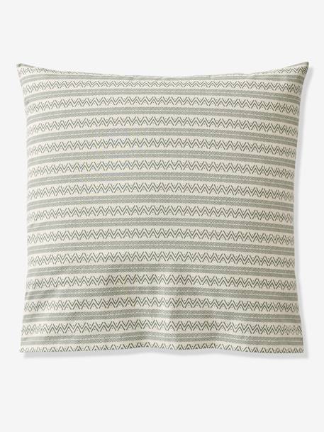 Parure housse de couette enfant et taie d'oreiller avec coton recyclé NOMAD vert imprimé 6 - vertbaudet enfant 