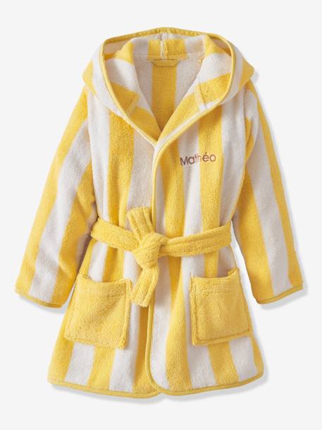 Peignoir de bain enfant rayures TRANSAT rayé jaune+rayé violet 4 - vertbaudet enfant 