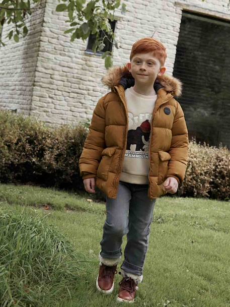 Jean garçon droit indestructible morphologique MEDIUM denim brut+denim stone 8 - vertbaudet enfant 