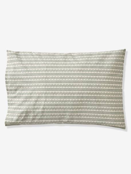 Parure housse de couette enfant et taie d'oreiller avec coton recyclé NOMAD vert imprimé 7 - vertbaudet enfant 