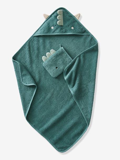 Cape de bain et gant DRAGON vert 3 - vertbaudet enfant 