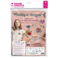 Jouet-Activités artistiques et musicales-Graine Creative - Kit plastique dingue - Girl Power - 6 pcs