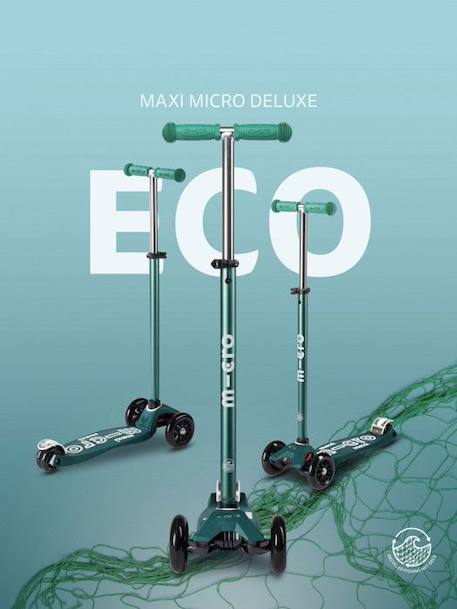 Trottinette Enfant - MICRO - Maxi Deluxe Eco - 3 roues - Vert - Plastique vert recyclé VERT 4 - vertbaudet enfant 
