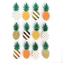 -Graine créative - 12 stickers 3D Ananas
