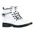 Bottines enfant Geox - Casey - Blanc/Noir - Fermeture à lacets, zip et scratch - Confort exceptionnel BLANC 3 - vertbaudet enfant 