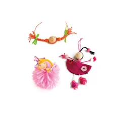 Jouet-Poupons et poupées-Poupées mannequins et accessoires-Kit créatif - SYCOMORE - Lovely Box - 3 Poupées Perles - Enfant - Rose