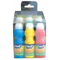-Peintures à l'éponge Creall Spongy - DTM LOISIRS CRÉATIFS - Lot de 6 - Multicolore - Enfant - 3 ans