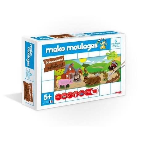 Mako Moulages - ferme 6 moules BLANC 3 - vertbaudet enfant 