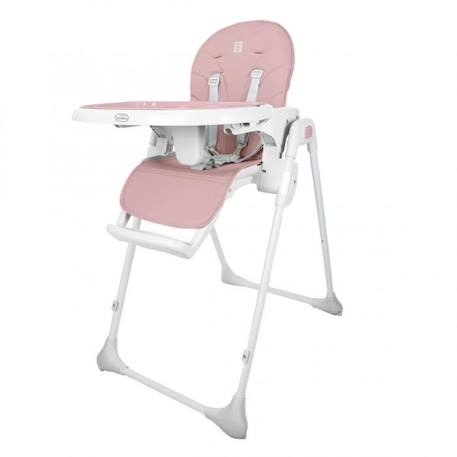 Chaise haute réglable ASALVO Arzak - Pink - Dossier et repose-pieds ajustables - Plateau double et amovible BLANC 1 - vertbaudet enfant 