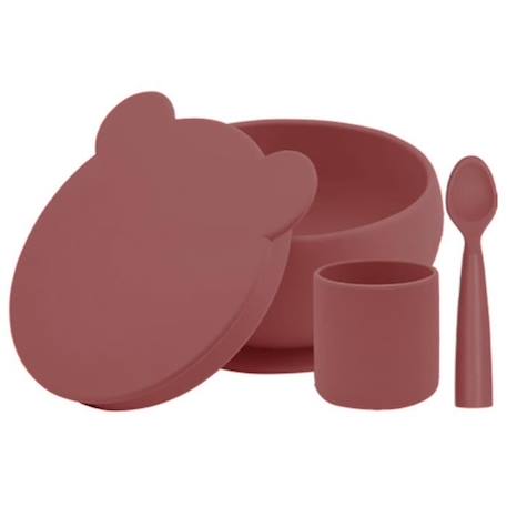 Set repas pour bébé - Mes premiers repas - Terracotta - Silicone alimentaire - Bol Cuillère Gobelet ORANGE 1 - vertbaudet enfant 