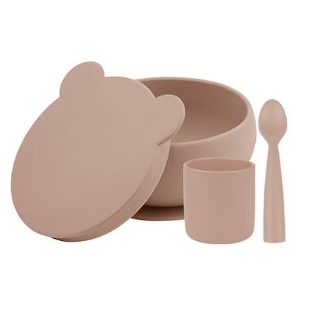 Set repas pour bébé - Nude - Bol Cuillère Gobelet - Silicone alimentaire - 15 cm x 2 cm - Mixte - 6 mois+ BEIGE 1 - vertbaudet enfant 