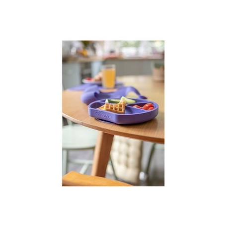 Assiette ventouse en silicone avec compartiment - violet VIOLET 4 - vertbaudet enfant 