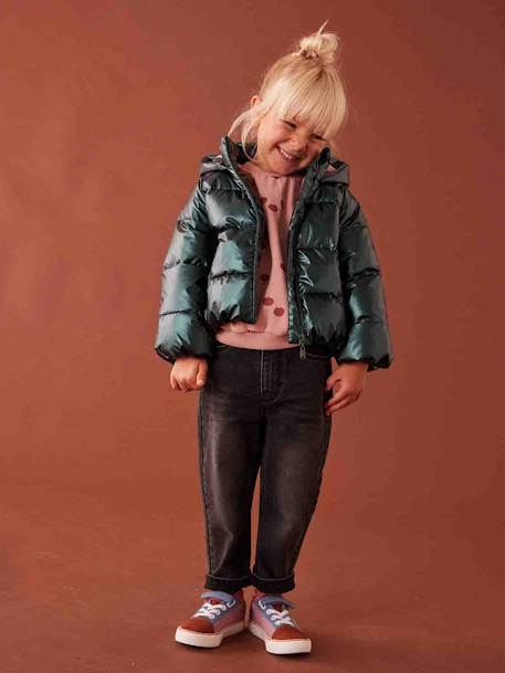 Jean fille mom poches coeur denim gris+gris+stone 1 - vertbaudet enfant 