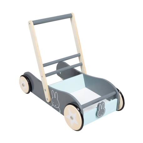 Chariot de marche pour bébé roba 'miffy®' en bois avec freins - Hauteur poignée 45 cm GRIS 1 - vertbaudet enfant 