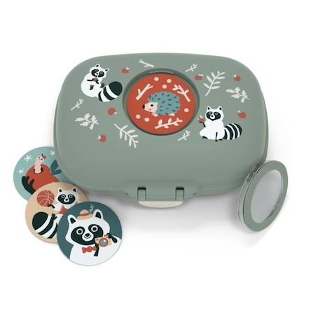 MONBENTO - Boîte à Goûter Snack Box Hermétique - Idéal Pour Ecole ou Parc - MB Gram Vert Raccoon VERT 3 - vertbaudet enfant 