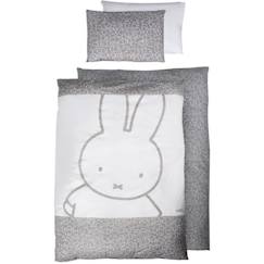 -Parure de Lit Bébé Réversible ROBA - miffy® - Blanc et gris - 100x135 + 40x60