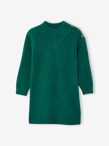 Robe en tricot fille beige chiné+vert 4 - vertbaudet enfant 