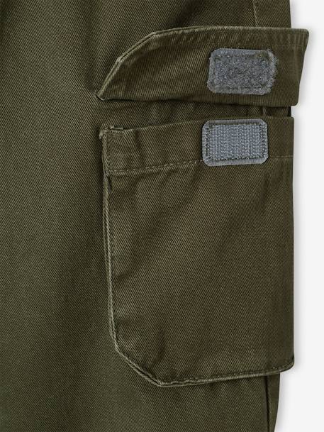 Pantalon battle doublé garçon facile à enfiler bleu nuit+kaki 10 - vertbaudet enfant 