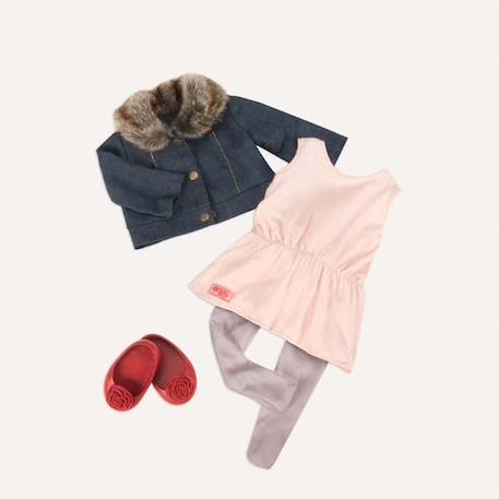 Tenue pour poupée Our Generation - Buki - Veste en jean et robe - Rose et beige - A partir de 10 ans ROSE 2 - vertbaudet enfant 