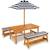 KIDKRAFT - Ensemble de table de jardin en bois et 2 bancs pour Enfant avec parasol,table de pique-nique pour 4 enfants MARRON 1 - vertbaudet enfant 