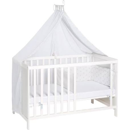 ROBA Lit Bébé 60 x 120 cm 2 en 1 - Lit Indépendant et Cododo + Équipement Complet - Hauteur Réglable 6 fois - Bois Blanc BLANC 1 - vertbaudet enfant 