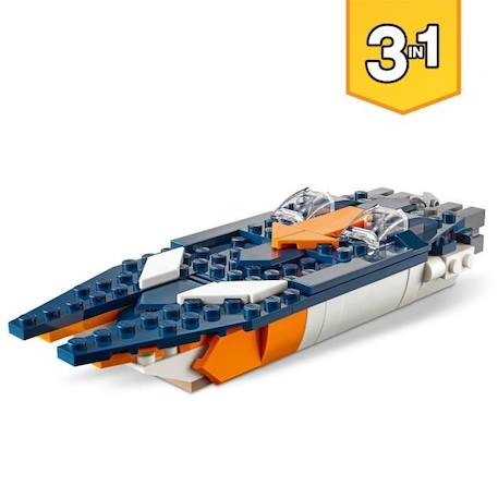 LEGO® Creator 31126 L’Avion Supersonique, Jouet 3 en 1 Hélicoptère Bateau Avion BLEU 4 - vertbaudet enfant 