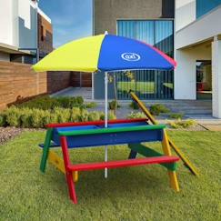 Chambre et rangement-Mobilier de jardin-Axi - Table de pique-nique à sable et eau et parasol Nick Arc-en-ciel