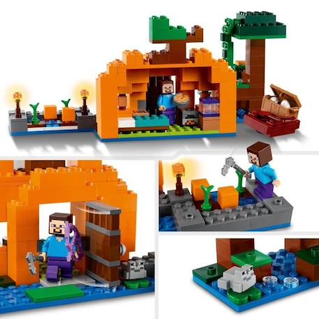 LEGO® Minecraft 21248 La Ferme Citrouille, Jouet de Maison avec Figurines Steve et Sorcière ORANGE 3 - vertbaudet enfant 