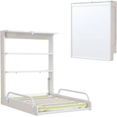 ROBA Table à Langer Murale Pliante avec Matelas à Langer et Étagères Intégrées - Facile à Installer - Bois Blanc  - vertbaudet enfant