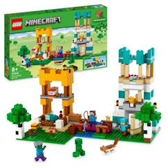 Jouet-Jeux d'imagination-LEGO® Minecraft 21249 La Boîte de Construction 4.0, Jouets 2-en-1 avec Figurines Steve, Creeper et Zombie