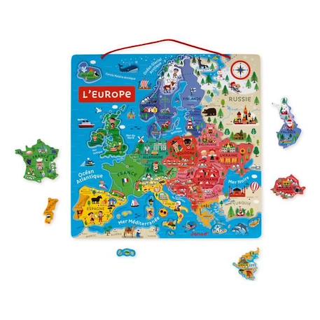 Puzzle Carte d'Europe Magnétique 40 pcs (bois) - JANOD - Dès 7 ans BLEU 1 - vertbaudet enfant 