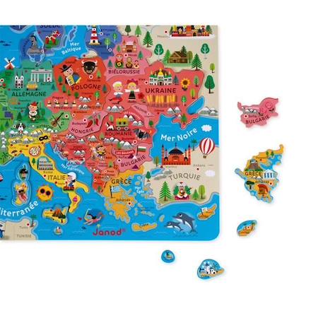 Puzzle Carte d'Europe Magnétique 40 pcs (bois) - JANOD - Dès 7 ans BLEU 4 - vertbaudet enfant 
